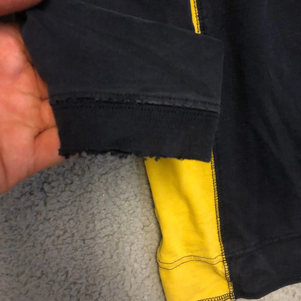 Vtg Y2k Ecko Unltd Long Sleeve Jersey Shirt Navy Yellow XXL‎ Baggy Streetwear